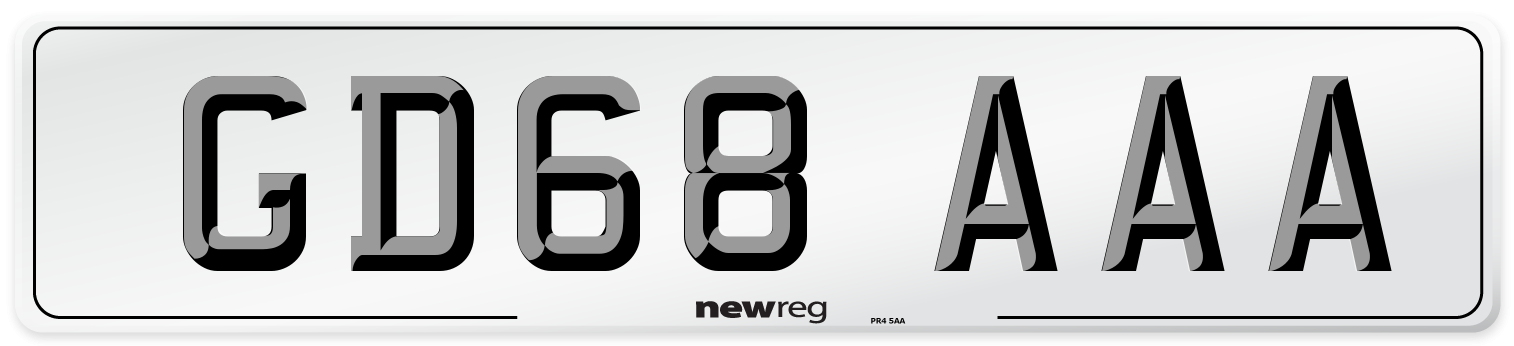 GD68 AAA Number Plate from New Reg